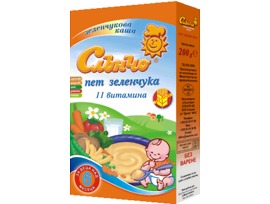 Слънчо Бебешка каша с 5 зеленчука 11 витамина 200 г
