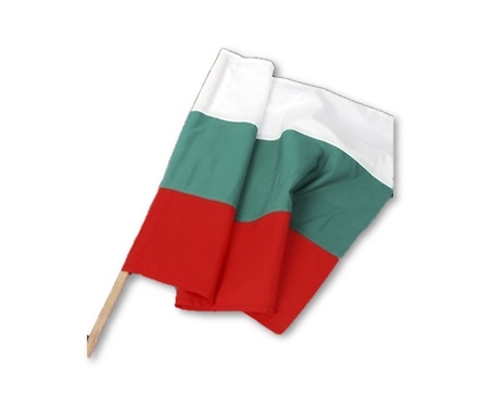 Българско знаме с дървена дръжка 50х80см