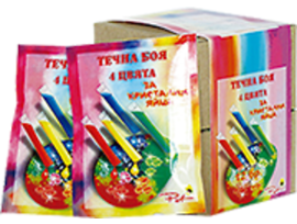 Пет Течна боя 4 цвята за кристални яйца 10 г