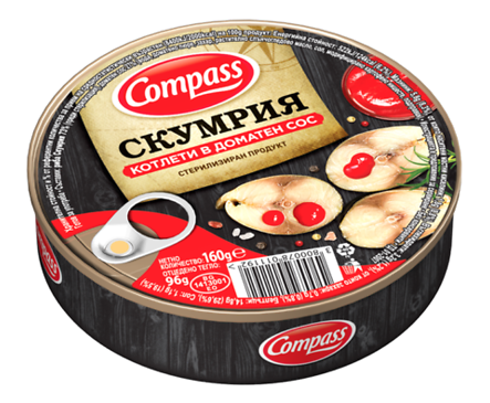 Компас Скумрия котлети в доматен сос Русалка 160 г
