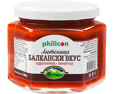 Филикон Балкански вкус едросмляна лютеница пикантна 350 г