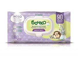 Бочко мокри кърпи лавандула с капак 84 бр 200 г