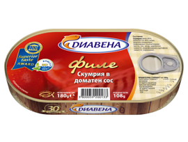 Диавена Скумрия филе в доматен сос 180 г