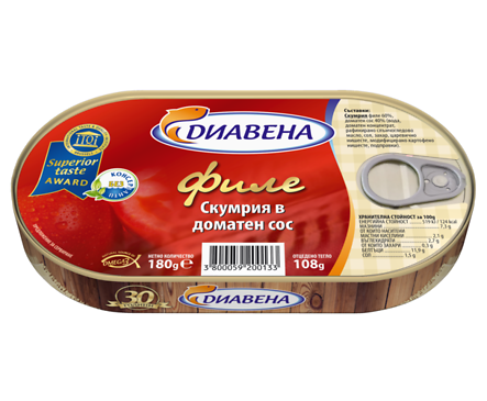 Диавена Скумрия филе в доматен сос 180 г