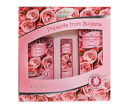 Bio Rose Комплект Крем за ръце сапун и балсам за устни 155 г