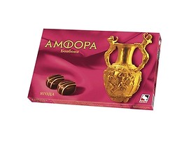 Шоколадови бонбони Амфора ягода 135 г