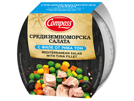Компас Средиземноморска салата с филе от риба тон 160 г