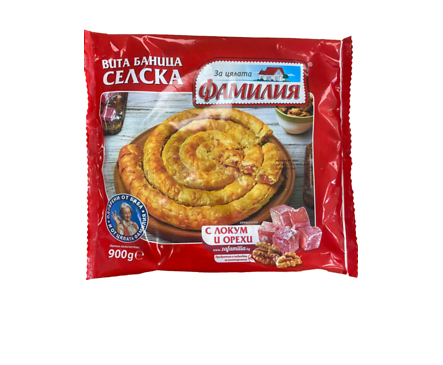 Фамилия Баница селска вита с локум и орехи 900 г