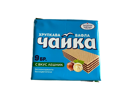Хрупкави вафли Чайка с вкус на лешник 9 броя